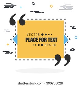Abstract concept vector empty speech square quote text bubble. For web and mobile app isolated on background, illustration template design, creative presentation, business infographic social media.
