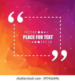 Abstract concept vector empty speech square quote text bubble. For web and mobile app isolated on background, illustration template design, creative presentation, business infographic social media.