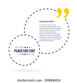 Abstract concept vector empty speech square quote text bubble. For web and mobile app isolated on background, illustration template design, creative presentation, business infographic social media.
