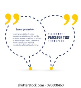 Abstract concept vector empty speech square quote text bubble. For web and mobile app isolated on background, illustration template design, creative presentation, business infographic social media.