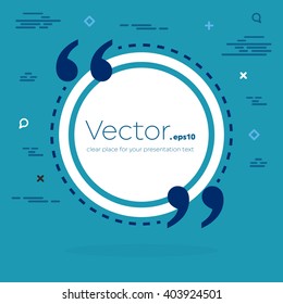 Abstract concept vector empty speech square quote text bubble. For web and mobile app isolated on background, illustration template design, creative presentation, business infographic social media.