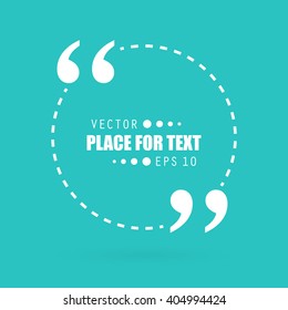 Abstract concept vector empty speech square quote text bubble. For web and mobile app isolated on background, illustration template design, creative presentation, business infographic social media.