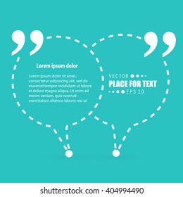Abstract concept vector empty speech square quote text bubble. For web and mobile app isolated on background, illustration template design, creative presentation, business infographic social media.