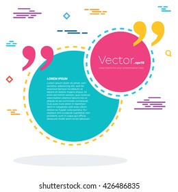Abstract concept vector empty speech square quote text bubble. For web and mobile app isolated on background, illustration template design, creative presentation, business infographic social media.