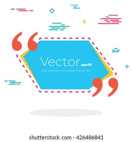 Abstract concept vector empty speech square quote text bubble. For web and mobile app isolated on background, illustration template design, creative presentation, business infographic social media.