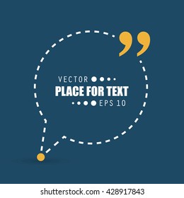 Abstract concept vector empty speech square quote text bubble. For web and mobile app isolated on background, illustration template design, creative presentation, business infographic social media.