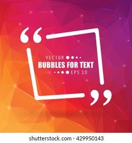 Abstract concept vector empty speech square quote text bubble. For web and mobile app isolated on background, illustration template design, creative presentation, business infographic social media.