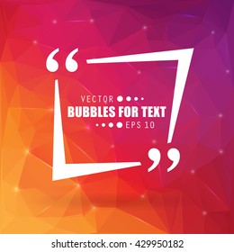 Abstract concept vector empty speech square quote text bubble. For web and mobile app isolated on background, illustration template design, creative presentation, business infographic social media.