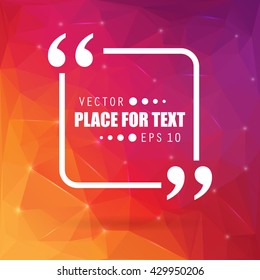 Abstract concept vector empty speech square quote text bubble. For web and mobile app isolated on background, illustration template design, creative presentation, business infographic social media.