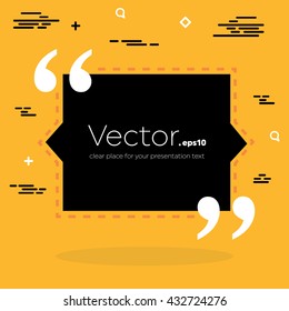 Abstract concept vector empty speech square quote text bubble. For web and mobile app isolated on background, illustration template design, creative presentation, business infographic social media.