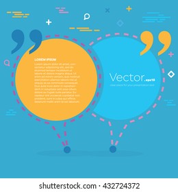 Abstract concept vector empty speech square quote text bubble. For web and mobile app isolated on background, illustration template design, creative presentation, business infographic social media.