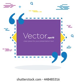 Abstract concept vector empty speech square quote text bubble. For web and mobile app isolated on background, illustration template design, creative presentation, business infographic social media.