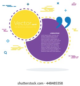 Abstract concept vector empty speech square quote text bubble. For web and mobile app isolated on background, illustration template design, creative presentation, business infographic social media.