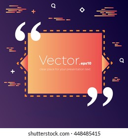 Abstract concept vector empty speech square quote text bubble. For web and mobile app isolated on background, illustration template design, creative presentation, business infographic social media.