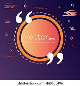 Abstract concept vector empty speech square quote text bubble. For web and mobile app isolated on background, illustration template design, creative presentation, business infographic social media.