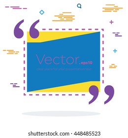 Abstract concept vector empty speech square quote text bubble. For web and mobile app isolated on background, illustration template design, creative presentation, business infographic social media.