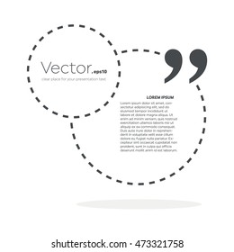 Abstract concept vector empty speech square quote text bubble. For web and mobile app isolated on background, illustration template design, creative presentation, business infographic social media.