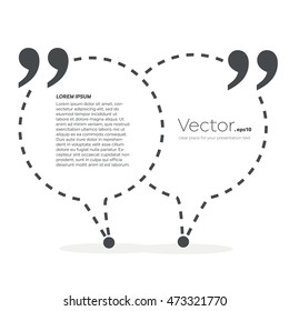 Abstract concept vector empty speech square quote text bubble. For web and mobile app isolated on background, illustration template design, creative presentation, business infographic social media.