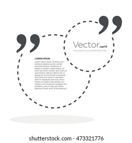 Abstract concept vector empty speech square quote text bubble. For web and mobile app isolated on background, illustration template design, creative presentation, business infographic social media.