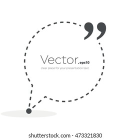 Abstract concept vector empty speech square quote text bubble. For web and mobile app isolated on background, illustration template design, creative presentation, business infographic social media.