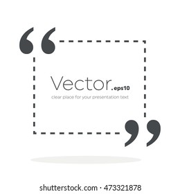 Abstract concept vector empty speech square quote text bubble. For web and mobile app isolated on background, illustration template design, creative presentation, business infographic social media.