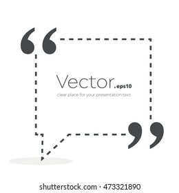 Abstract concept vector empty speech square quote text bubble. For web and mobile app isolated on background, illustration template design, creative presentation, business infographic social media.