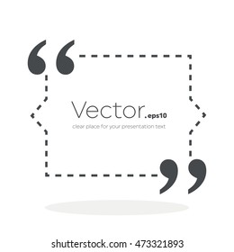 Abstract concept vector empty speech square quote text bubble. For web and mobile app isolated on background, illustration template design, creative presentation, business infographic social media.