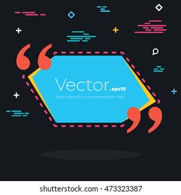 Abstract concept vector empty speech square quote text bubble. For web and mobile app isolated on background, illustration template design, creative presentation, business infographic social media.