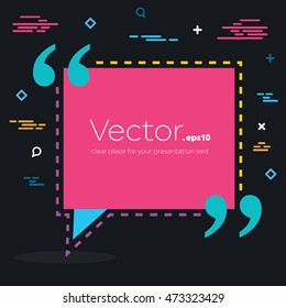 Abstract concept vector empty speech square quote text bubble. For web and mobile app isolated on background, illustration template design, creative presentation, business infographic social media.