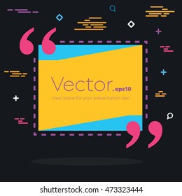 Abstract concept vector empty speech square quote text bubble. For web and mobile app isolated on background, illustration template design, creative presentation, business infographic social media.