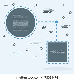 Abstract concept vector empty speech square quote text bubble. For web and mobile app isolated on background, illustration template design, creative presentation, business infographic social media.