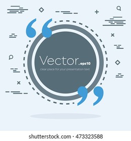 Abstract concept vector empty speech square quote text bubble. For web and mobile app isolated on background, illustration template design, creative presentation, business infographic social media.