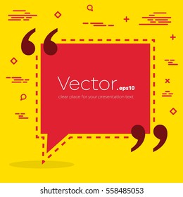 Abstract concept vector empty speech square quote text bubble. For web and mobile app isolated on background, illustration template design, creative presentation, business infographic social media.