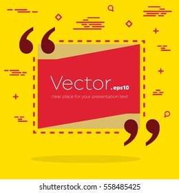 Abstract concept vector empty speech square quote text bubble. For web and mobile app isolated on background, illustration template design, creative presentation, business infographic social media.