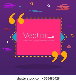 Abstract concept vector empty speech square quote text bubble. For web and mobile app isolated on background, illustration template design, creative presentation, business infographic social media.