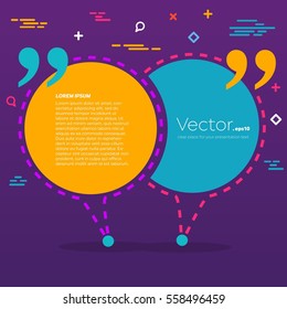 Abstract concept vector empty speech square quote text bubble. For web and mobile app isolated on background, illustration template design, creative presentation, business infographic social media.