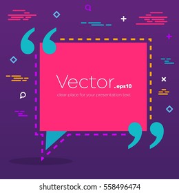 Abstract concept vector empty speech square quote text bubble. For web and mobile app isolated on background, illustration template design, creative presentation, business infographic social media.