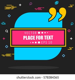 Abstract concept vector empty speech square quote text bubble. For web and mobile app isolated on background, illustration template design, creative presentation, business infographic social media.