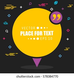 Abstract concept vector empty speech square quote text bubble. For web and mobile app isolated on background, illustration template design, creative presentation, business infographic social media.