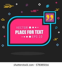 Abstract concept vector empty speech square quote text bubble. For web and mobile app isolated on background, illustration template design, creative presentation, business infographic social media.