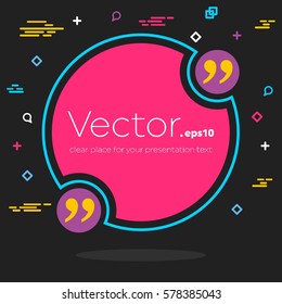 Abstract concept vector empty speech square quote text bubble. For web and mobile app isolated on background, illustration template design, creative presentation, business infographic social media.