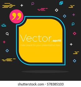 Abstract concept vector empty speech square quote text bubble. For web and mobile app isolated on background, illustration template design, creative presentation, business infographic social media.