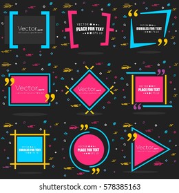 Abstract concept vector empty speech square quote text bubble. For web and mobile app isolated on background, illustration template design, creative presentation, business infographic social media.