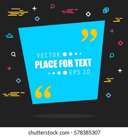 Abstract concept vector empty speech square quote text bubble. For web and mobile app isolated on background, illustration template design, creative presentation, business infographic social media.