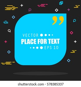Abstract concept vector empty speech square quote text bubble. For web and mobile app isolated on background, illustration template design, creative presentation, business infographic social media.