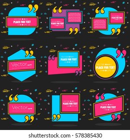 Abstract concept vector empty speech square quote text bubble. For web and mobile app isolated on background, illustration template design, creative presentation, business infographic social media.