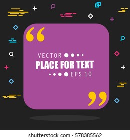 Abstract concept vector empty speech square quote text bubble. For web and mobile app isolated on background, illustration template design, creative presentation, business infographic social media.