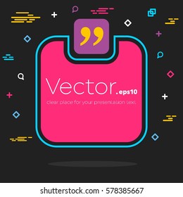 Abstract concept vector empty speech square quote text bubble. For web and mobile app isolated on background, illustration template design, creative presentation, business infographic social media.