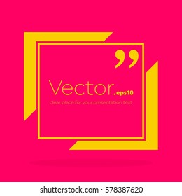 Abstract concept vector empty speech square quote text bubble. For web and mobile app isolated on background, illustration template design, creative presentation, business infographic social media.