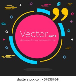 Abstract concept vector empty speech square quote text bubble. For web and mobile app isolated on background, illustration template design, creative presentation, business infographic social media.